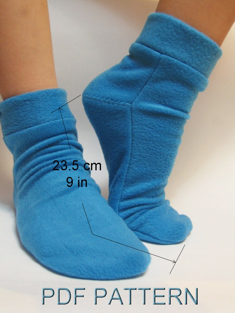 DIY socks PDF pattern for sewing fleece socks in size 23 cm | Etsy