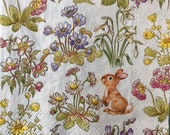 Decoupage Napkins- set of 4 - lunch Paper Napkins for Decoupage - Ephemera