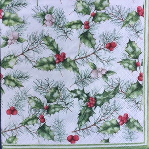 Tovaglioli di carta per decoupage - Natale - set di 4 - Ephemera per Scrapbooking, creazione di cartoline, collage, decoupage, arte alterata e artigianato