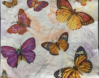 Schmetterling Papierservietten - Ephemera, 4er Set, Lunchgröße