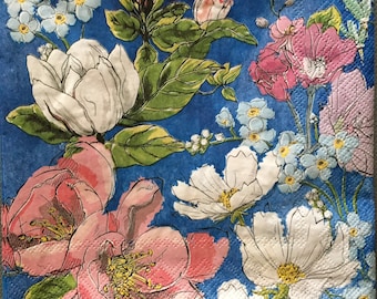 Michel Design Works Cotton Kitchen Tea Towel Watercolor Water Lilies 