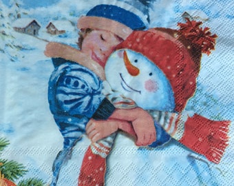 Servilletas de papel - Efímeras para decoupage, tarjetas, collage y manualidades - juego de 4