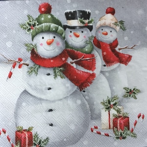 Decoupage Papier Servietten - Winter - 4er Set - Ephemera für Hobby Scrapbooking, Kartenherstellung, Collage, Decoupage, veränderte Kunst und Kunsthandwerk