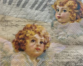 Servilletas de papel para decoupage (4 unidades) - Efímeras, scrapbooking, fabricación de tarjetas, collage, arte alterado y manualidades