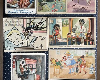 Vintage greeting cards / postcards- set of 8