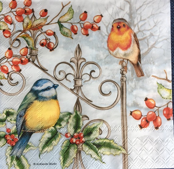 Collage set of 4 lunch size Ephemera for Decoupage Altered Art and Crafts Paper Napkins Card making