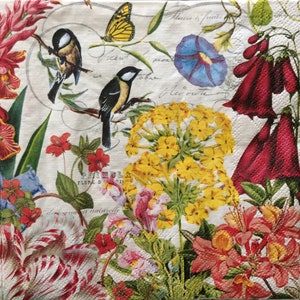 Serviettes en papier - Lot de 4 - MICHEL DESIGN WORKS - Éphémères pour découpage, scrapbooking, fabrication de cartes, collage