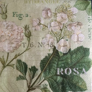 Servilletas de papel (juego de 4, tamaño almuerzo) - Efímeras para decoupage, fabricación de tarjetas, collage, arte alterado y manualidades