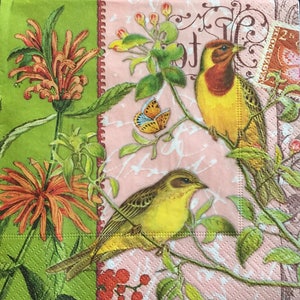 Papierservietten - 4er-Set - Ephemera für Hobby Decoupage, Kartenherstellung, Collage, veränderte Kunst und Kunsthandwerk
