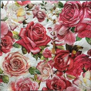 Paper Napkins - Set of 4 - MICHEL DESIGN WORKS - Ephemera for Decoupage, Scrapbooking, Card making, Collage