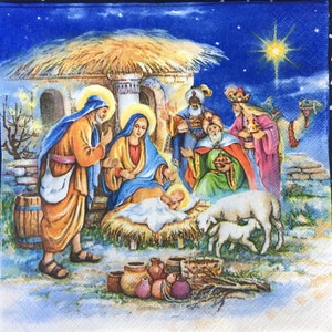 Tovaglioli di carta per decoupage - Natale - set di 4 - Ephemera per Junk Journal, creazione di cartoline, collage, decoupage, arte alterata e artigianato