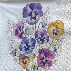 Serviettes en papier - Éphémères pour découpage, scrapbooking, fabrication de cartes et travaux manuels - lot de 4