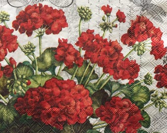 Paper Napkins - Ephemera for Hobby Decoupage, Scrapbooking, Card making  and Crafts - set of 4