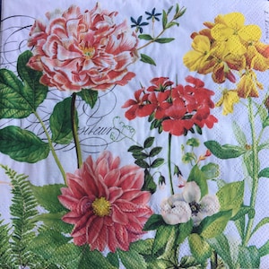 Serviettes en papier - Lot de 4 - MICHEL DESIGN WORKS - Éphémères pour découpage, scrapbooking, fabrication de cartes, collage
