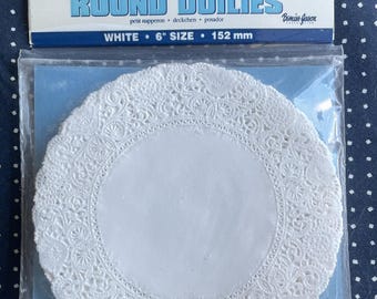 Set of vintage 50  White Lace Paper Doilies Ephemera - Scrapbooking, Card making, Collage, Altered Art and Crafts