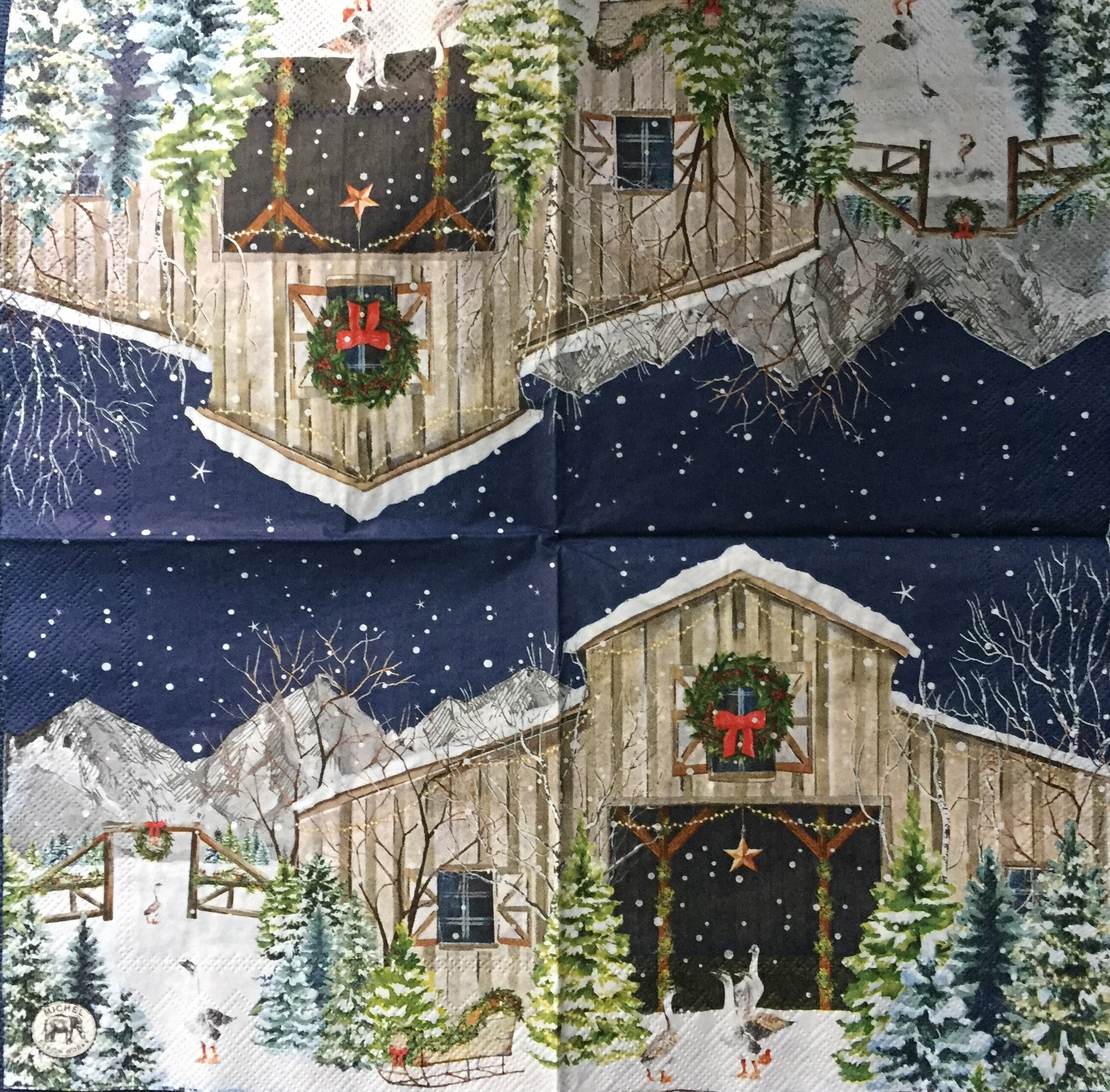Decoupage Paper Napkins Christmas Santa Set of 4 Etsy UK