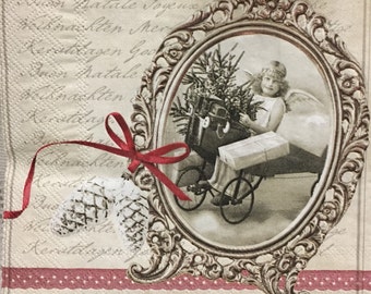 Servilletas de papel Decoupage - 4 piezas - Efímera, Scrapbooking, Fabricación de tarjetas, Collage, Arte y artesanías alteradas