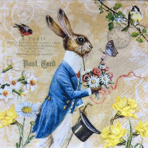 Decoupage Servietten- 4er Set - Papierservietten für Decoupage - Ephemera