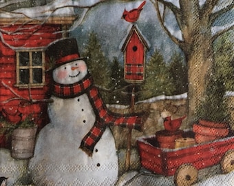 Servilletas de papel - Efímeras para decoupage, tarjetas, collage y manualidades - juego de 4