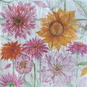 Serviettes en papier pour découpage - lot de 4 taille déjeuner - éphémères, fabrication de cartes, collage, découpage, art et artisanat altérés