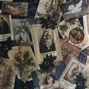 Tovaglioli di carta per decoupage - Natale - Babbo Natale - set di 4 - Ephemera per scrapbooking, creazione di cartoline, collage, decoupage, arte alterata e artigianato