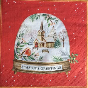 Decoupage Papierservietten - Weihnachten - 4er-Set - Ephemera für Scrapbooking, Kartengestaltung, Collage, Decoupage, veränderte Kunst und Kunsthandwerk