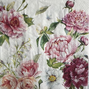 Serviettes en papier - Lot de 4 - MICHEL DESIGN WORKS - Éphémères pour découpage, scrapbooking, fabrication de cartes, collage