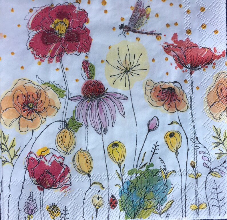 Paper Napkins Set of 4 MICHEL DESIGN WORKS Ephemera for Etsy