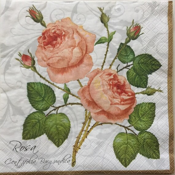Collage set of 4 lunch size Ephemera for Decoupage Altered Art and Crafts Paper Napkins Card making