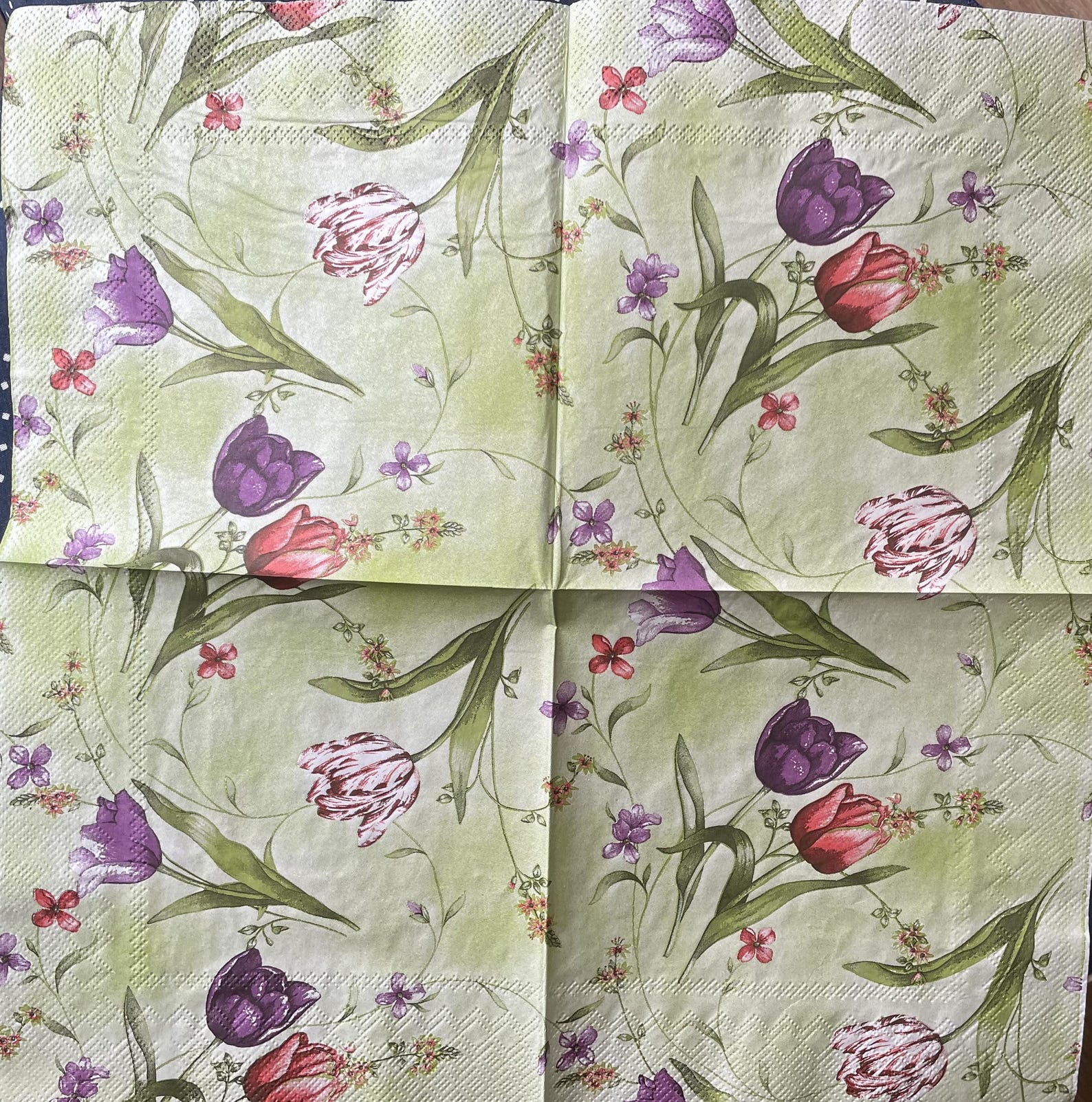 Tulip Paper Napkins: Set of 4 Floral Lunch Napkins - Ephemera - Etsy