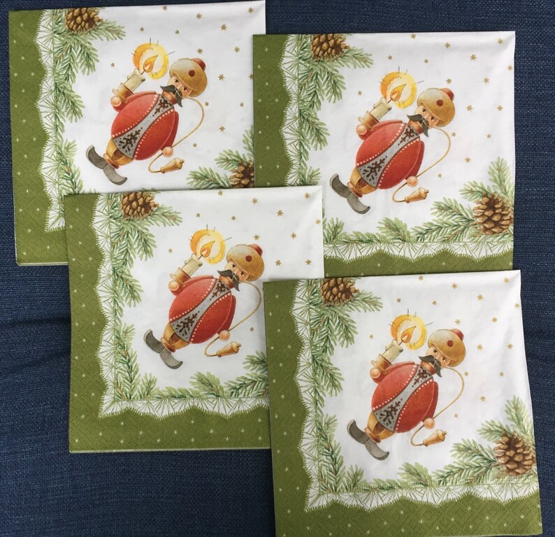 Decoupage Paper Napkins Christmas Santa Set of 4 Etsy UK