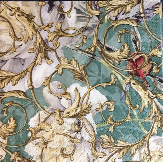 Junk Journal, Decoupage Paper Napkins: German 3-Ply Cocktail Napkins, (Set of 4)