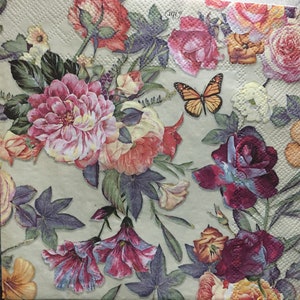 Servilletas de papel para decoupage (juego de 4, tamaño almuerzo) - Efímeras, fabricación de tarjetas, collage, decoupage, arte alterado y manualidades