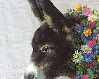 Servilletas de papel - Efímera para decoupage, fabricación de tarjetas, collage y manualidades - conjunto de 4