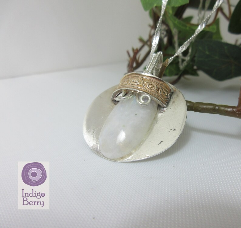 celtic necklace made in Scotland Handcrafted silver one of a kind moonstone