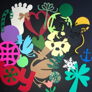 Verschiedene Diecut Grab Bag # 10 für Scrapbook Seiten & Kartenherstellung - 50 Stück wie auf den Fotos gezeigt, alle Gelegenheiten, verschiedene Größen, Formen