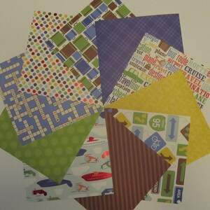 Coordinating Patterned Cardstock | &quot;The Great Vacation Stack&quot; Collection | Travel Cardstock | Vacation Cardstock | Scrapbook Cardstock