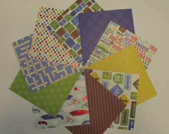 Coordinating Patterned Cardstock | "The Great Vacation Stack" Collection | Travel Cardstock | Vacation Cardstock | Scrapbook Cardstock