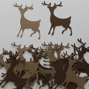 20 Reindeer Diecuts in 2 Shades of Brown, Christmas, Hunting, Outdoors, Scrapbooking, Cards, Paper Crafts, Holiday Decorations, Wildlife