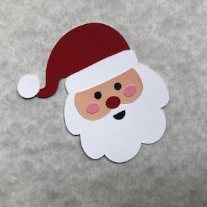 10 Layered Santa Head Diecuts in Quality Cardstock for Christmas Scrapbooking, Cardmaking, Decorations and Other Paper Crafts