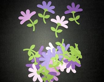 Stanzteile Blumen | Lila Blumen Stanzteile | Scrapbooking Blumen Stanzteile | Blumen für Karten | Papiermodell Blumen | Cricut Blumenakzente