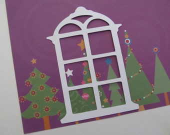 Fenster Stanzteile | Sechsscheiben Fenster Stanzteile | Weiße Fenster Stanzteile |  Fenster für Scrapbooking | Fenster Stanzteile für Karten |  Fensterakzente