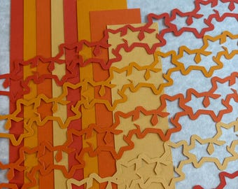 Star Border Set, 16 Pieces, 4 Colours, for Scrapbook Pages, Cardmaking and Other Paper Crafts