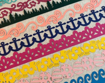 Miscellaneous Borders Grab Bag #1 for Scrapbook Pages & Cardmaking - 10 Pieces as Shown in the Photos, All Occasion