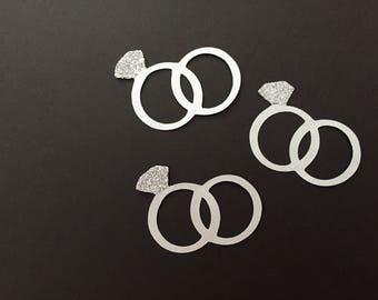 10 Sets of Metallic Silver Ring Diecuts, Scrapbooking,Cardmaking,Decorations,Paper Crafts,Confetti,Engagement,WeddingBirthdays, Celebrations