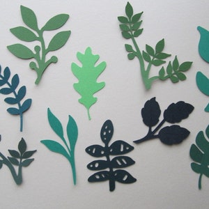 30 Leaf Diecuts in a Variety of Green Cardstocks and Leaf Styles for Scrapbooking, Cards, Other Paper Crafts, Decorations, Confetti