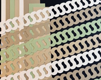 Chain Link Border Set, 16 Pieces, 4 Colours, for Scrapbook Pages, Cardmaking and Other Paper Crafts