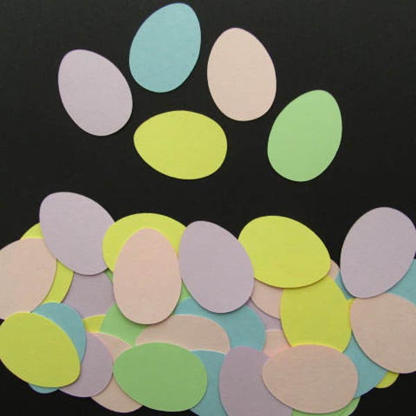 40 Pastel Cardstock Egg Diecuts - Easter Decorations, Scrapbooking, Cards, Paper Crafts, Confetti, Easter Basket, Easter Egg Hunt, Children