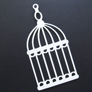 8 recortes de gaiola de pássaro cinza claro, confecção de cartões, scrapbooking, decorações, artesanato em papel, animais de estimação, decoração de casa, plantas, periquitos, canários, papagaios
