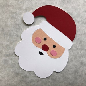 10 Layered Santa Head Diecuts in Quality Cardstock for Christmas Scrapbooking, Cardmaking, Decorations and Other Paper Crafts